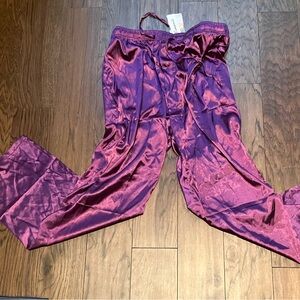 Purple Satin Mens Pajama Pants NWT